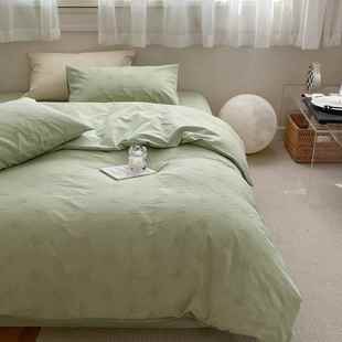 正品 覆件古原棉全棉水洗提花四套简约轻奢质舒适朴被纯棉床 仔普