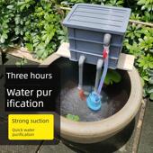 圆形陶瓷鱼缸瓦盆瓷盆盆式 专用过滤器盒循环流水系统大圆柱龟盆大