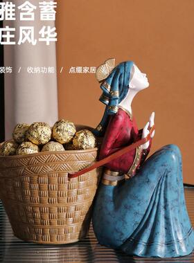 国潮现代名族风格酒店装饰摆件家居树脂工艺艺术品客厅发财树