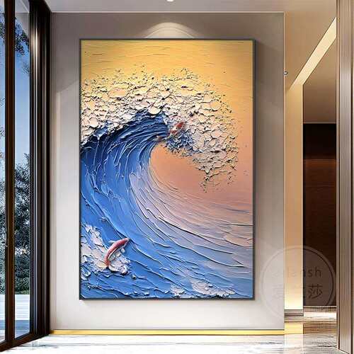 风水起玄关走廊大芬F99TS8MH村手生绘油画画简约肌理厅挂办公室壁