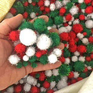 厂家直供高弹丝小毛球彩色益智儿童玩具diy手工涤纶毛绒球可批发