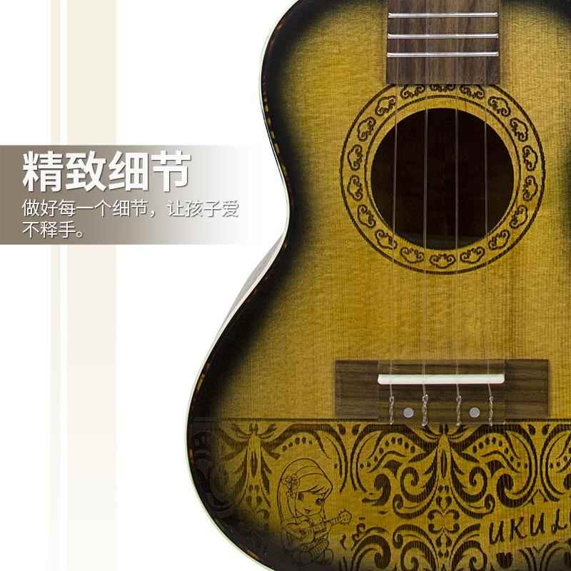 花2k3英寸单板者尤克KSQ里里云杉桃芯儿童小吉他初学入门uulele
