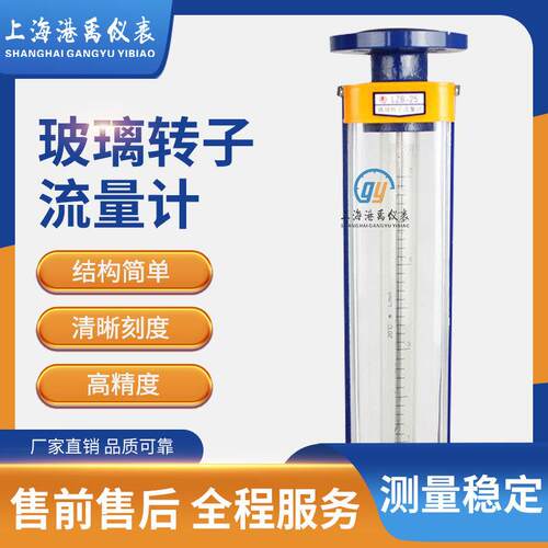 玻璃转子流量计水气体流量计液体不锈钢浮子流量计DN25螺纹流量计