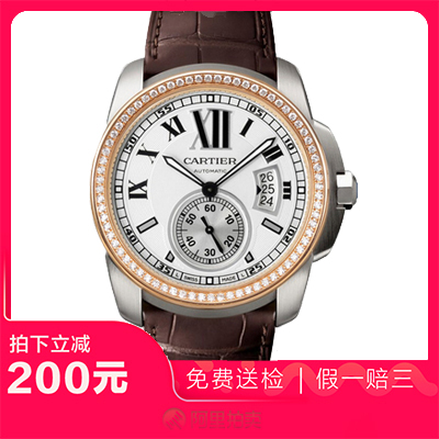 捡漏95新卡地亚山度士系列间金自动机械男表手表后镶钻W7100039