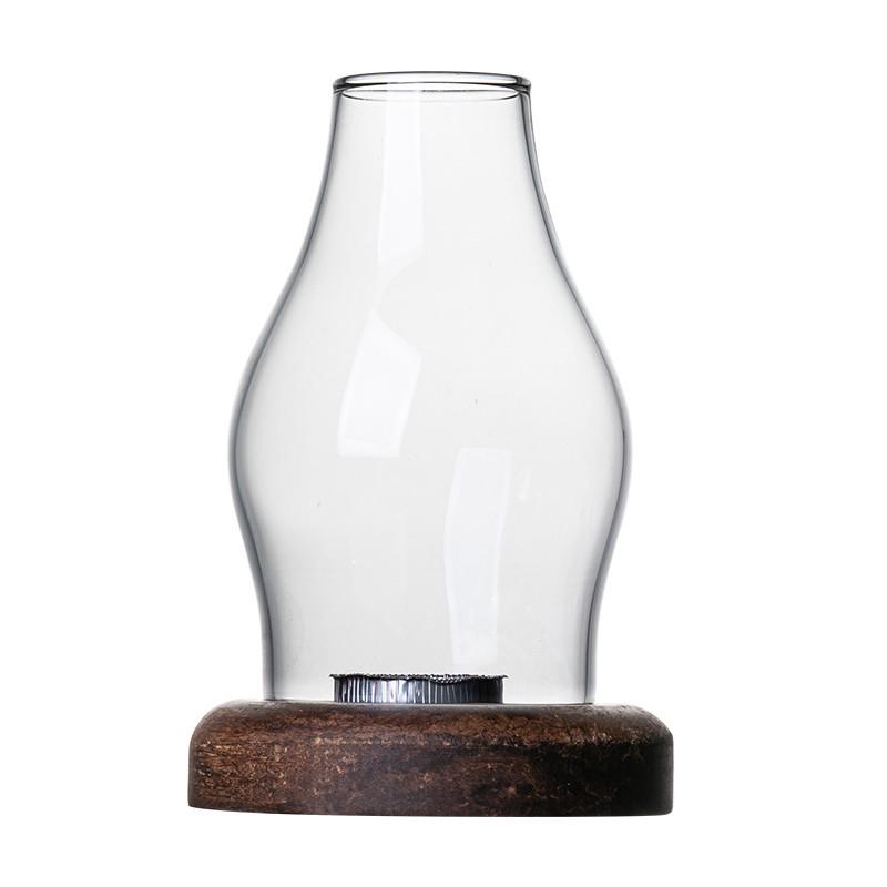 昌朴居重竹玻璃蜡烛中式复古烛台家用功夫茶道配件摆件茶桌氛围灯