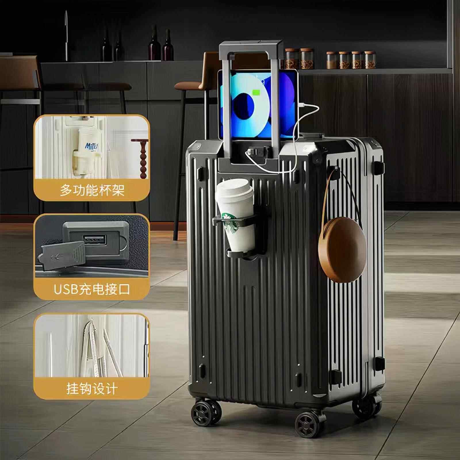 新款高颜P值行李女2024新款28寸大箱容量C网红旅行密码皮箱静音向