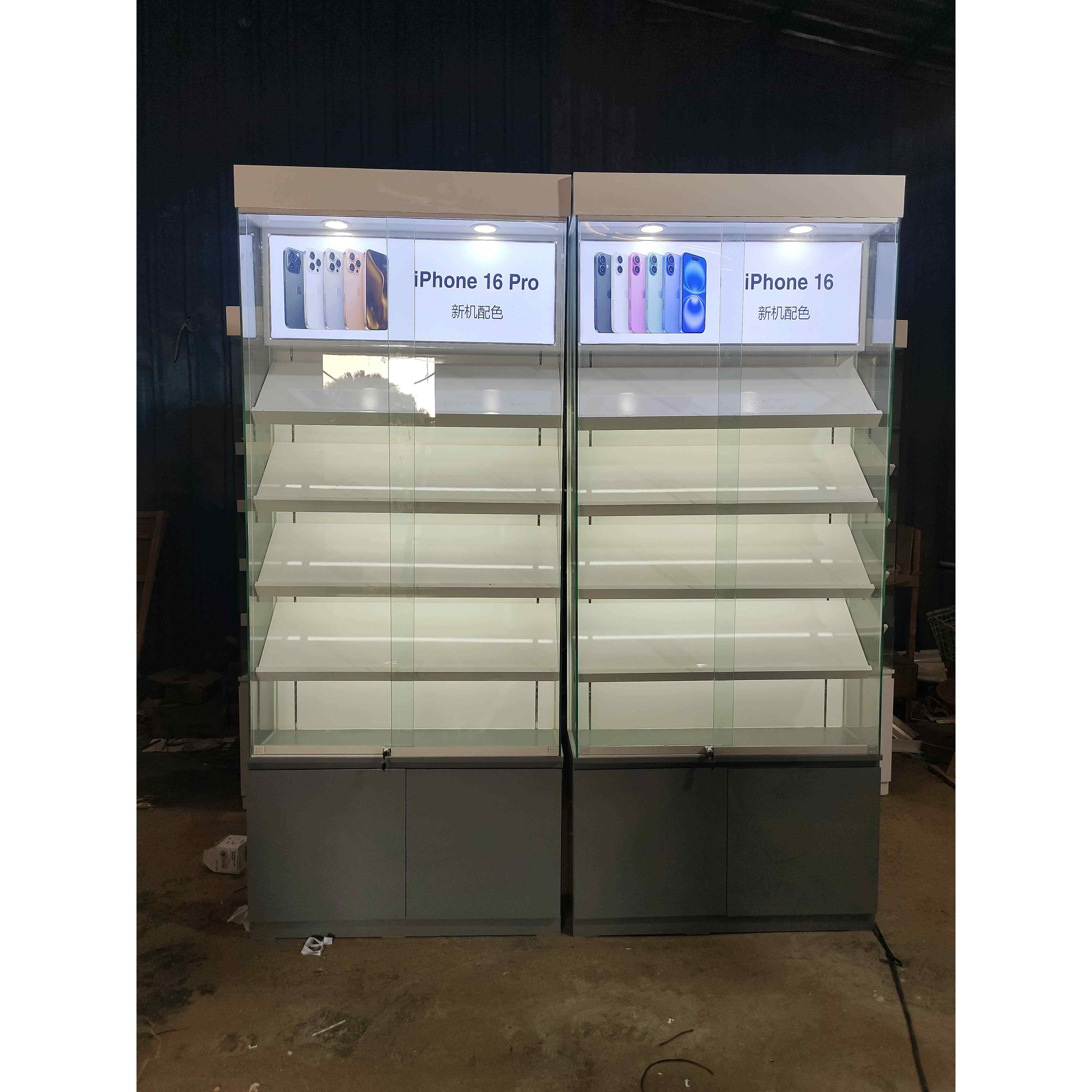 新款手机配件高柜严选手机玻璃展示配件柜台靠墙数码货架高柜定制