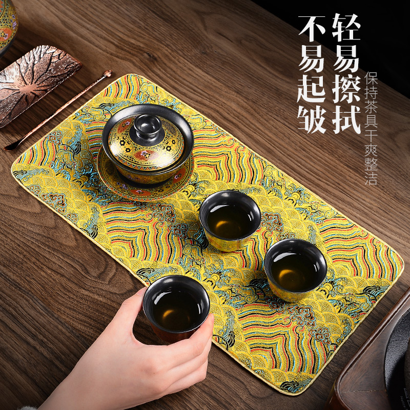 不拙茶垫小茶席棉布防水禅意布艺茶铺云锦棉麻布茶桌布垫干泡中式