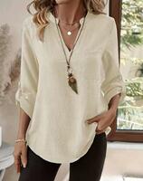Women's Beach Cover Up hoodies sweatshirt Long Sleeve V Neck thumbnail 5