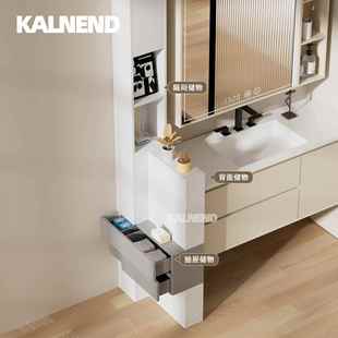 半墙柜浴室边柜卫生间干区半墙柜蜂窝铝半墙柜收纳柜干湿分离