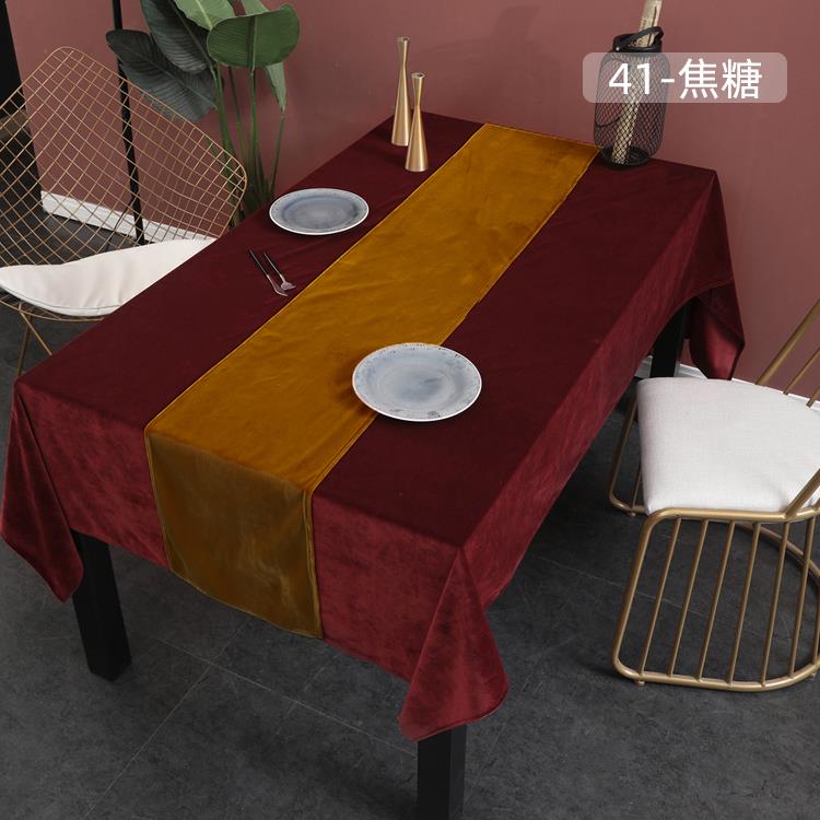 高档丝定制北极简重绒桌旗欧床旗酒店床尾巾天鹅绒甜品磅台婚礼布