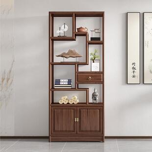 需定制小博古架实木新中式客厅屏风隔断展示柜茶室摆件茶叶置物架