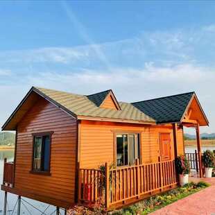 户外住人防腐木屋景区售票处露营地小型移动别墅民宿养老实木房子