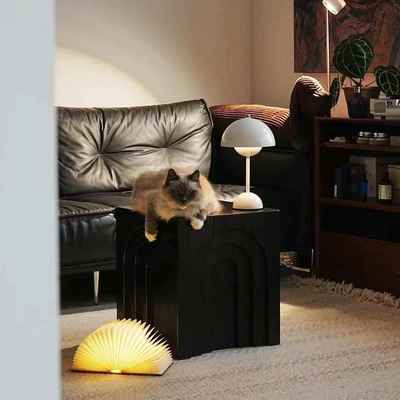 实茶木几中古风684325拱床门客木厅实边几沙发边桌卧室床头柜边柜