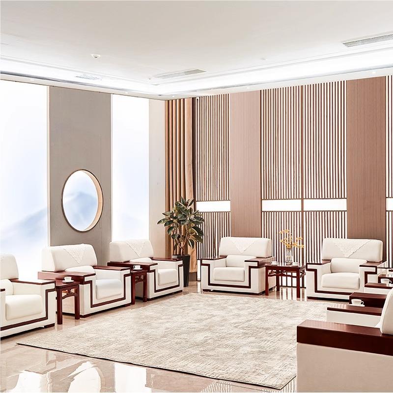 会议室接室会议客沙发中式布艺商务办公沙待发茶10036几会组合套