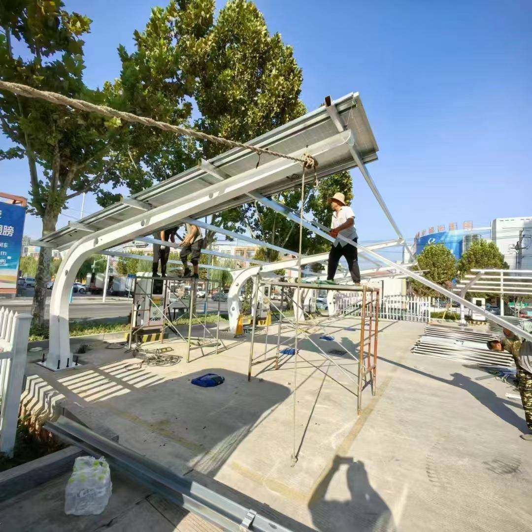 广东厂家光伏新能源钢构太阳能发电雨棚充电桩电车车棚遮阳
