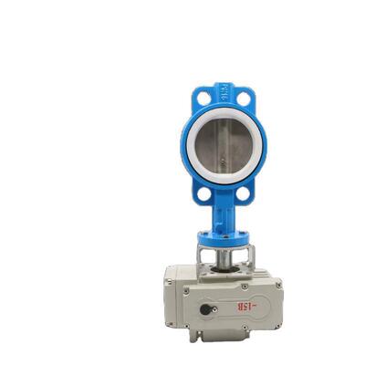 D971F-16电动对夹式四氟蝶阀不锈钢阀板DN405080100150200