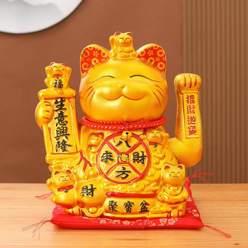 摇手招财猫摆件店铺开业礼品电动摇手存钱罐陶瓷收银台发财猫