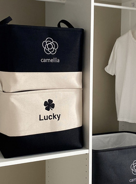 小香风山衣柜收纳筐布艺三层加厚带束口衣物搬家袋被子整理筐