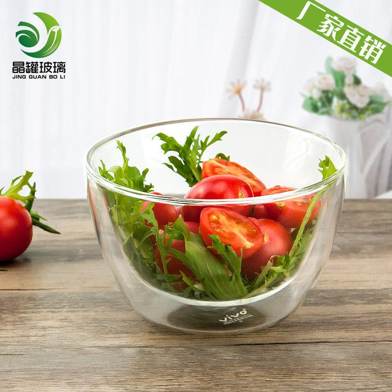 供应透明圆玻璃碗甜品碗家用蔬菜沙拉碗多规格调味汤碗