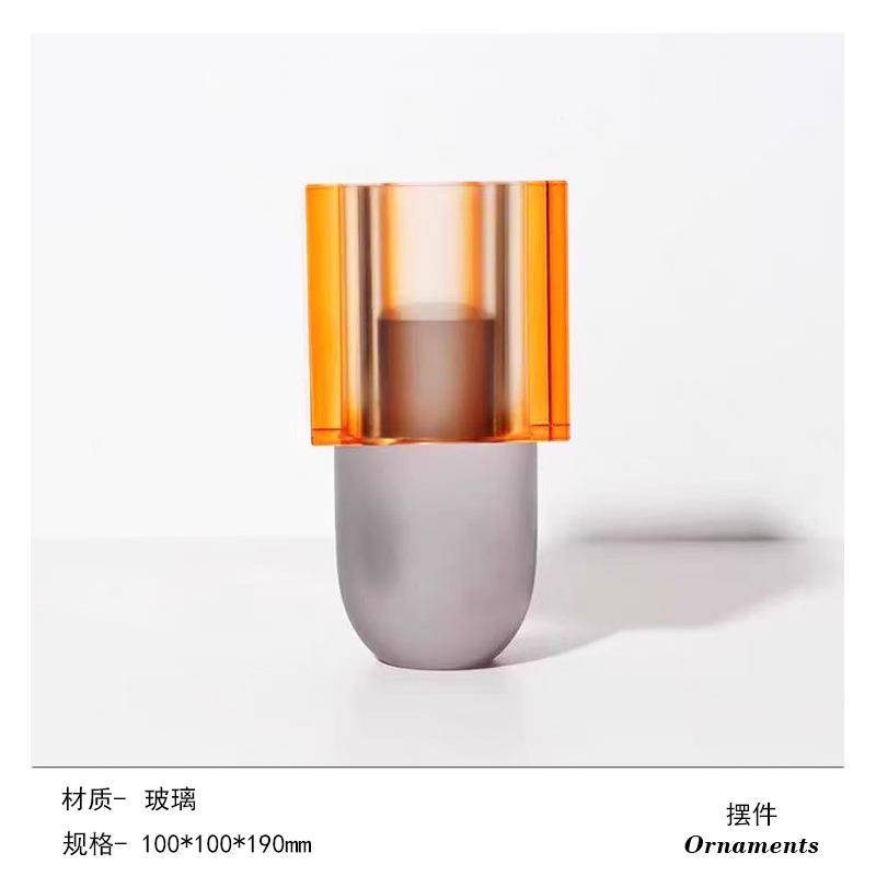 创意拼接玻璃花器装饰样板间家居客厅电视柜玄关餐桌摆放花瓶