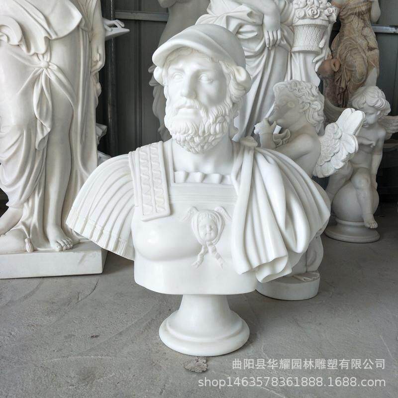 石雕西方人物胸像汉白玉半身像头像石雕客厅装饰欧式石材工艺品