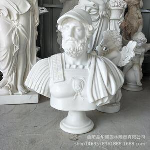 石雕西方人物胸像汉白玉半身像头像石雕客厅装饰欧式石材工艺品
