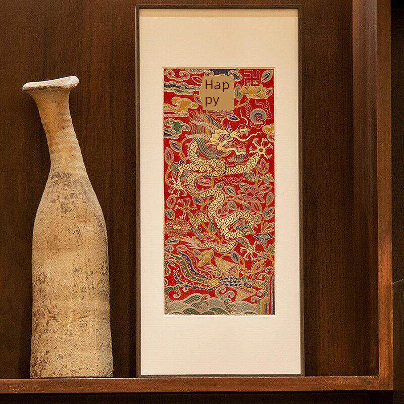 中国龙纹客厅装饰画，吉祥新年寓意，入口走廊挂画，禅宗民宿壁画