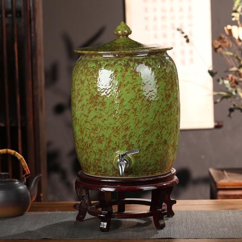 景德镇陶瓷水缸窑变20/30/50斤装家用纯净水桶泡茶储物油罐冷水壶