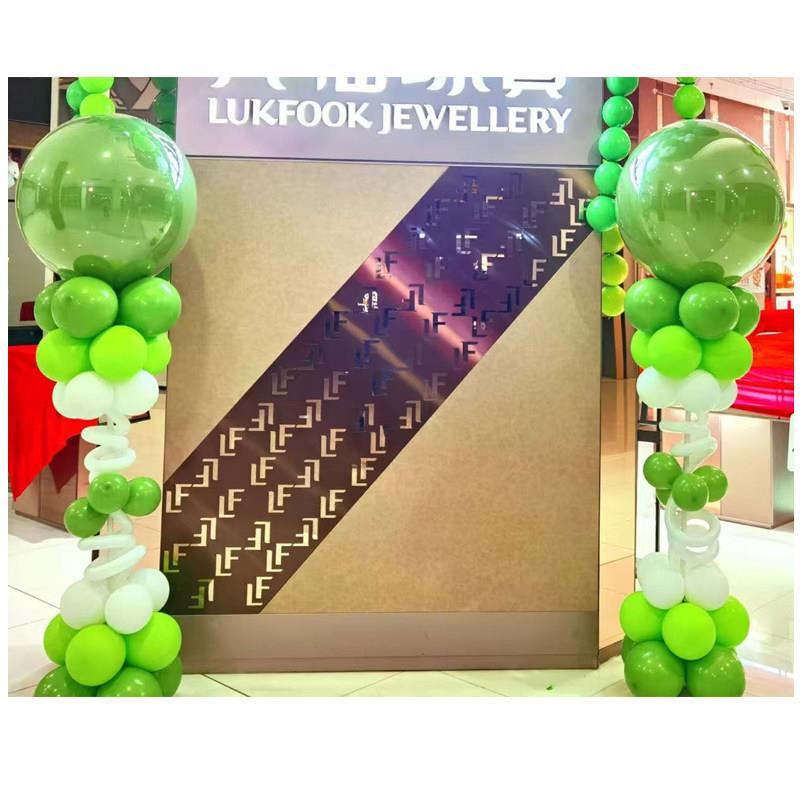 金属业蓝色气球立柱DRV场店门面开活动生日派对场景布置气商铺球