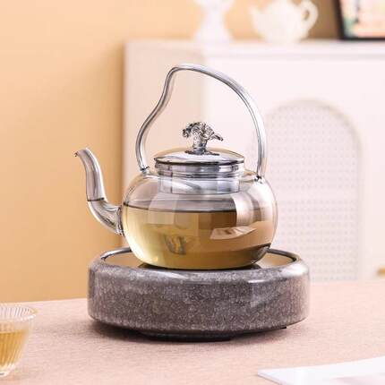 岳恒 静思炉 电陶炉茶炉煮茶器陶瓷煮茶炉蒸煮玻璃茶壶电热煮水炉