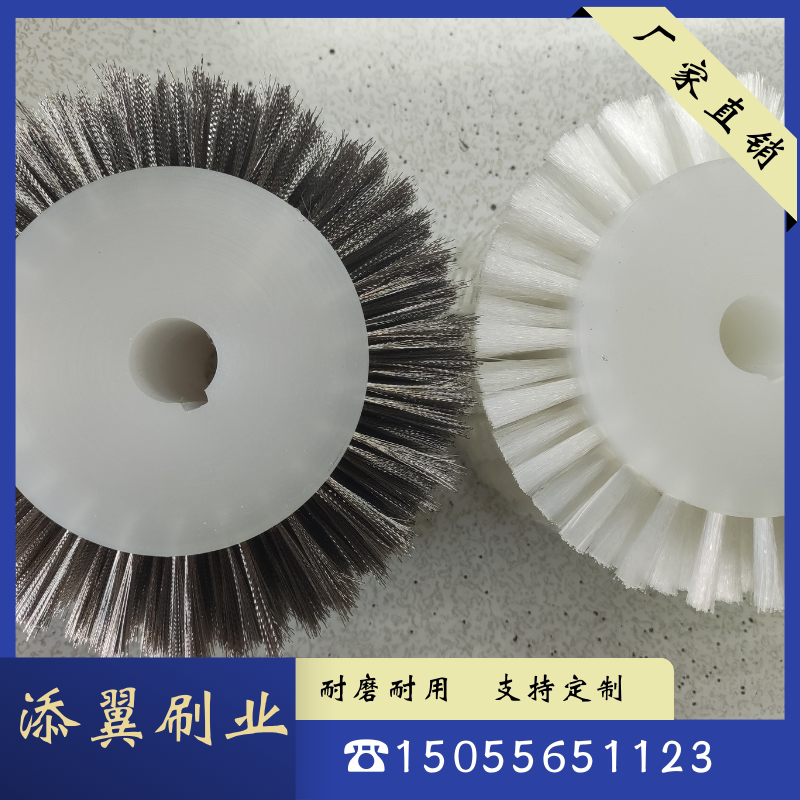 商用洗鞋底鞋沟钢丝刷鞋边百洁布刷鞋面软毛鞋内侧圆头刷全套带轴