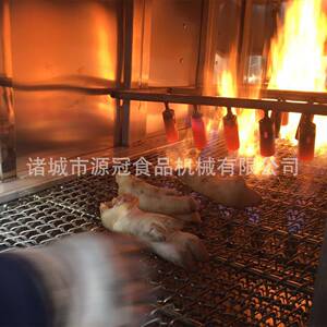 供应网带通过式肉类烧毛机 源冠牌猪头燎毛机 广东猪蹄烧毛机报价
