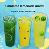 彷真柠檬水模型香水柠檬金桔水果茶饮料模具摄影道具假样摆设定制