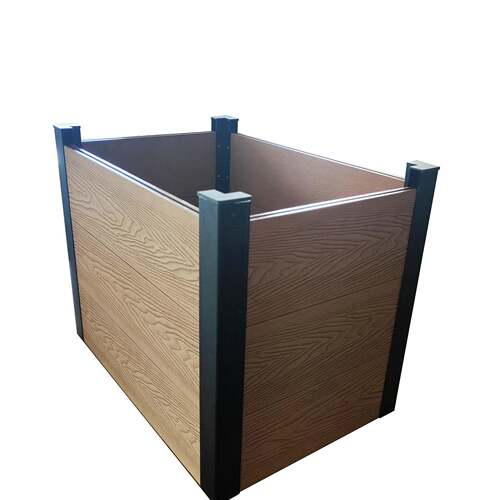 塑木花箱WPC户外花架3D压纹木塑板铝合金骨架市政花盆防腐防水