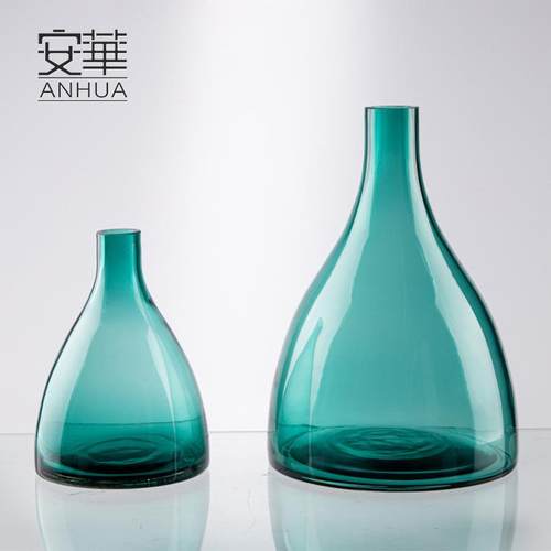安华现代简约玻璃花瓶插花干花花器装饰品创意摆件工艺品