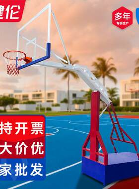 健伦平箱篮球架户外标准加大加厚可移动三色篮球架室外赛事训练
