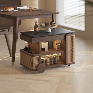 实木升降茶可移动小胡推巴士边几黑桃ESB木家用旋车转客厅沙发几