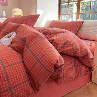 纯棉色织水洗棉件全无品牌 被套单150x200床单被棉罩200x23人0男