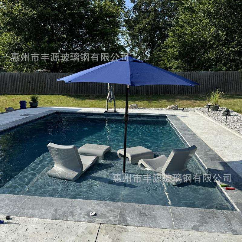 玻璃钢泳池躺椅酒店别墅庭院休闲区椅简约网红打卡椅创意美陈单椅