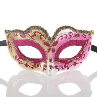 新款儿童半脸金粉面具派对假面舞会威尼斯创意化装舞会面罩现货