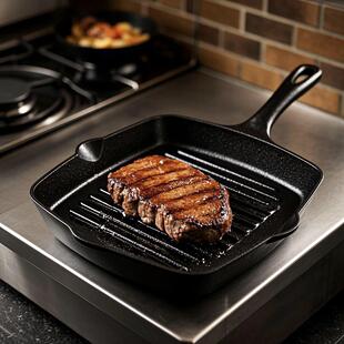Nonstick Grill Pan, Griddle Pour Spouts Durable Skillet