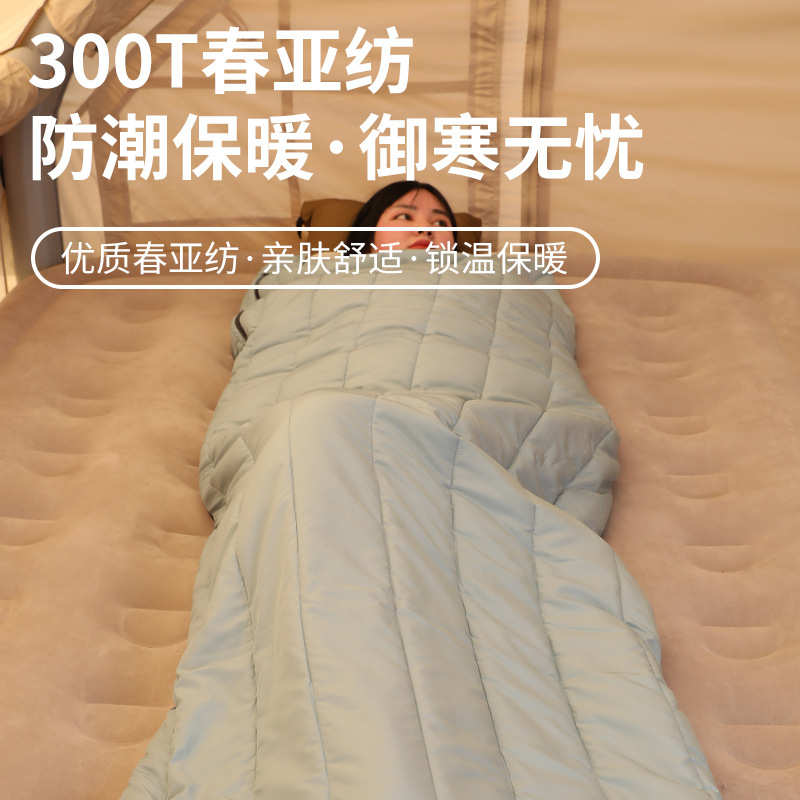 户外野营信封睡袋单人可机洗加厚加宽春亚纺防潮保暖帐篷用睡袋