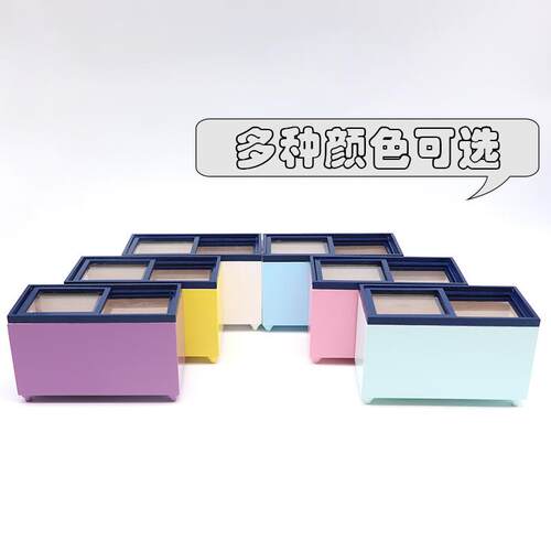 1：12迷你娃娃屋家具DOLLHOUSE微缩食玩模型横式冰柜冰箱仿真冰柜