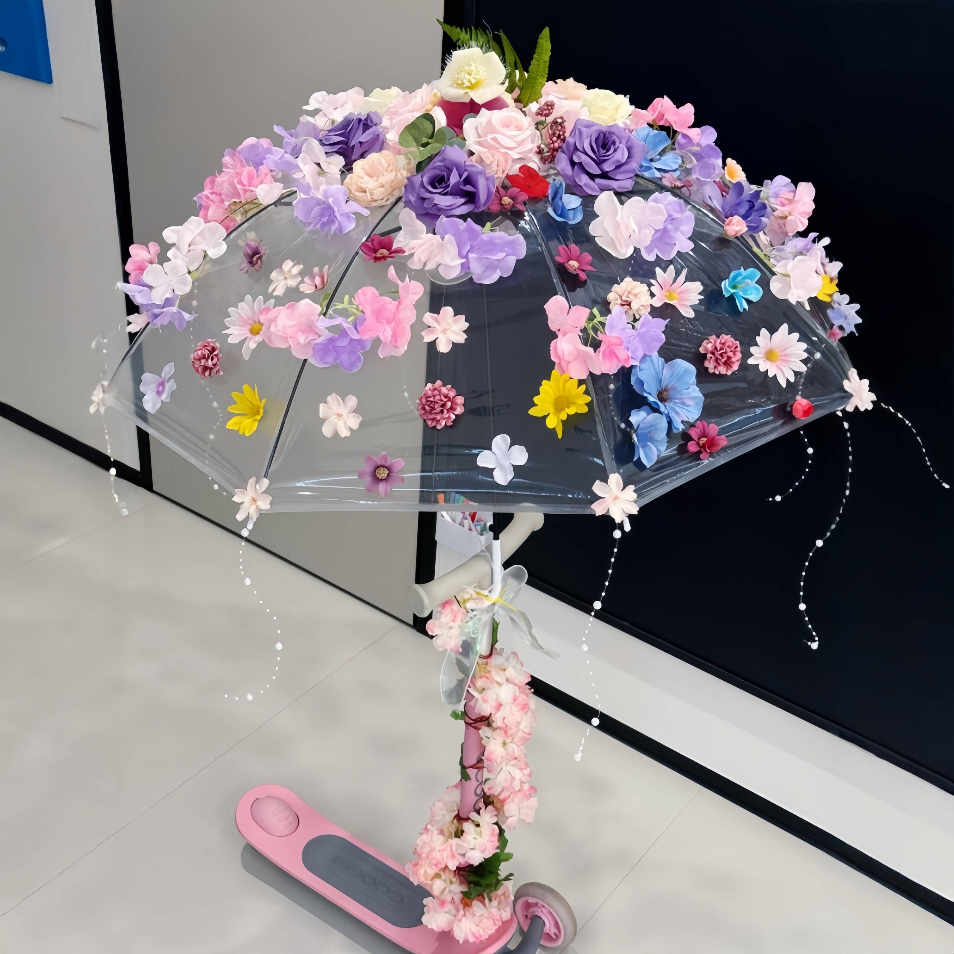 巡游花车diy花伞高颜值创意唯美拍照道具幼儿园亲子互动手工作业.