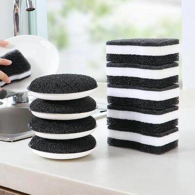 Double-sided dishwashing sponge household kitchen strong