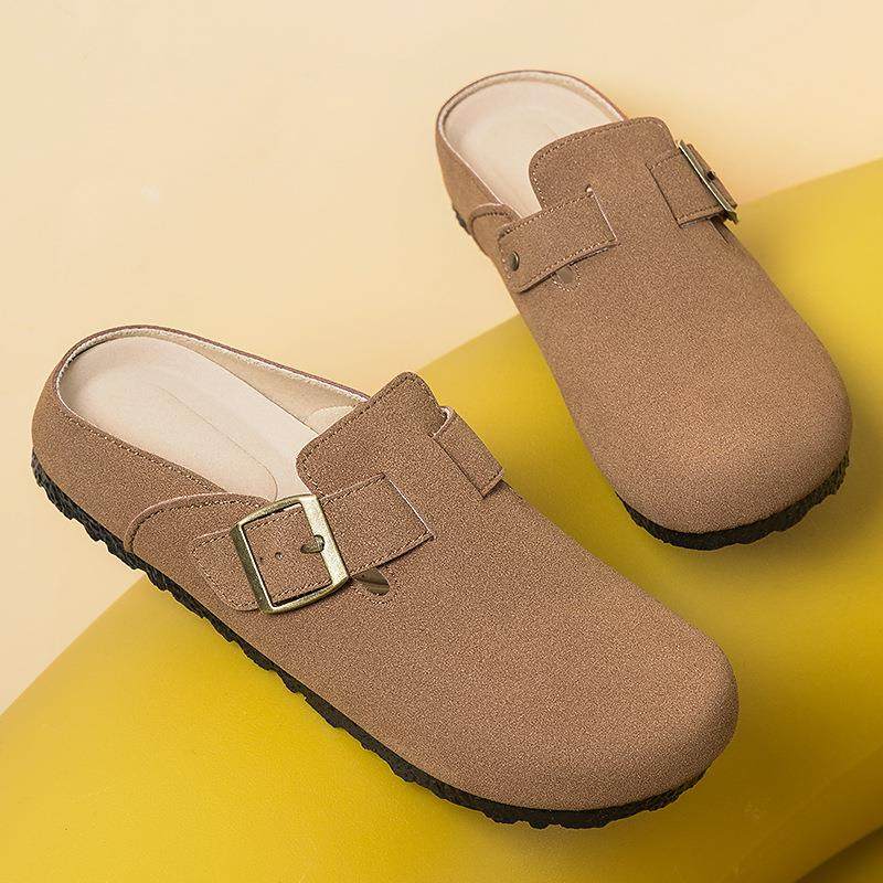 鞋子女春季复古博肯鞋休闲懒人鞋包头半拖鞋女鞋平底勃肯拖鞋女,女鞋,时尚休闲鞋,淘宝优惠券,粉丝福利购,淘宝优惠卷