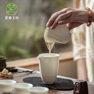 岁寒三友手工堆雕陶瓷盖碗泡茶碗防烫手白瓷单个二才盖碗功夫茶具