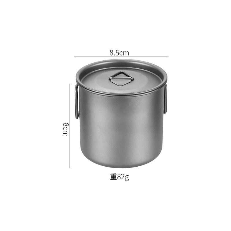 纯钛合金单层马克杯折叠便携户外水杯可野餐纯钛马克露营杯旅茶泡