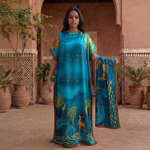 Women's Elegant Animal Pattern Print Set, Spring Summer Thin